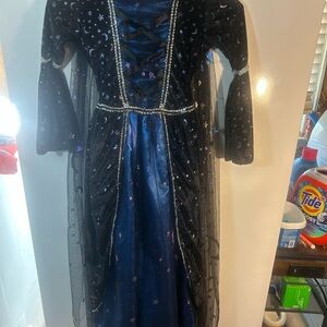Spirit Kids Midnight Star sorcereress Costume Dress - Black and Blue